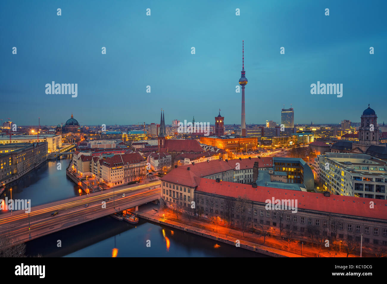 Berlin aerial view, Germany Stock Photo