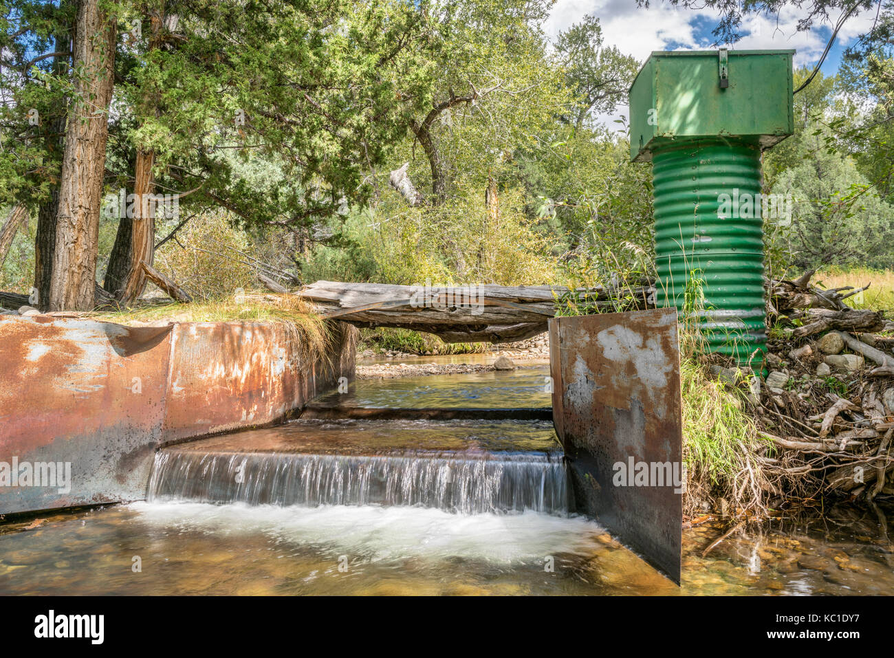 stream gauging station in on western slope of Sangre de Cristo ...