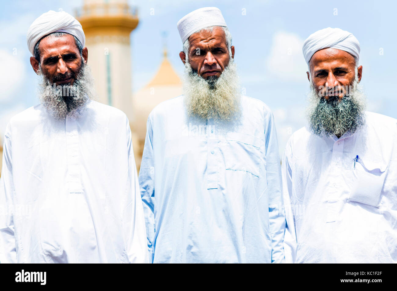 Group of elderly Islamic men, Lilongwe, Malawi Stock Photo