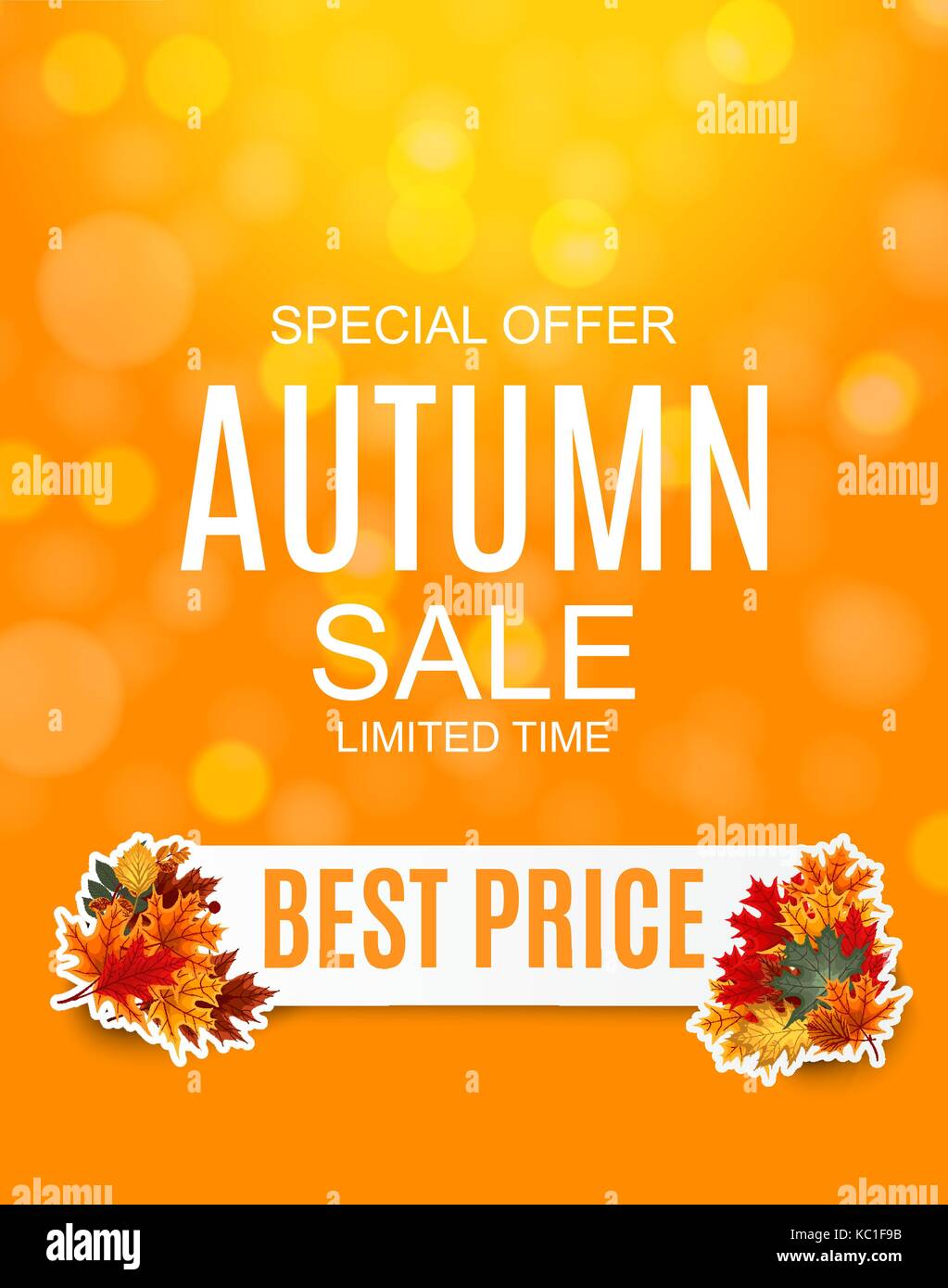 Abstract Vector Illustration Autumn Sale Background with Falling Stock ...