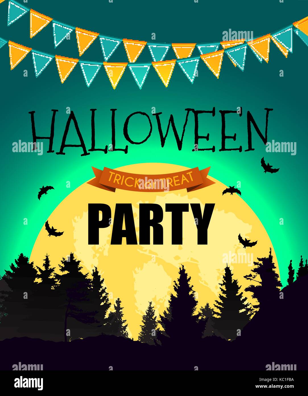 Halloween Party Background Template. Vector illustration Stock Vector ...