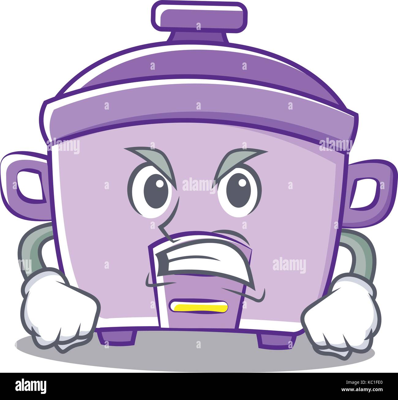 Angry rice cooker character cartoon Stock Vector Image & Art - Alamy