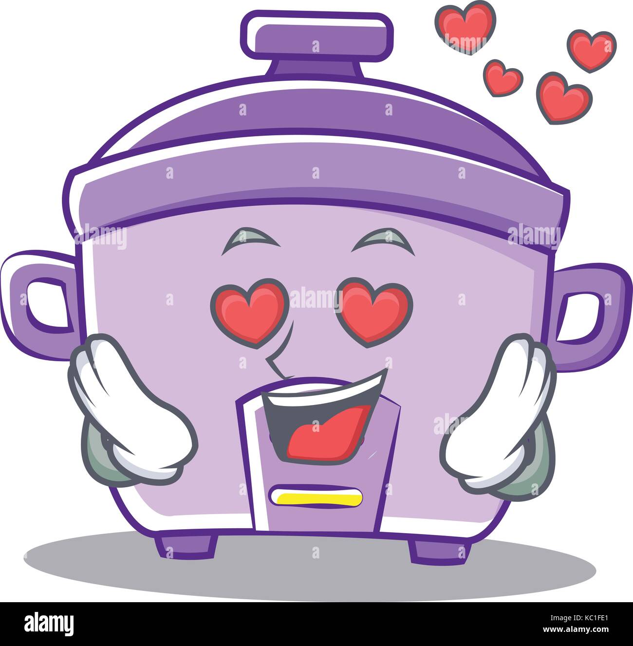 In Love Rice Cooker Character Cartoon Stock Vector Art