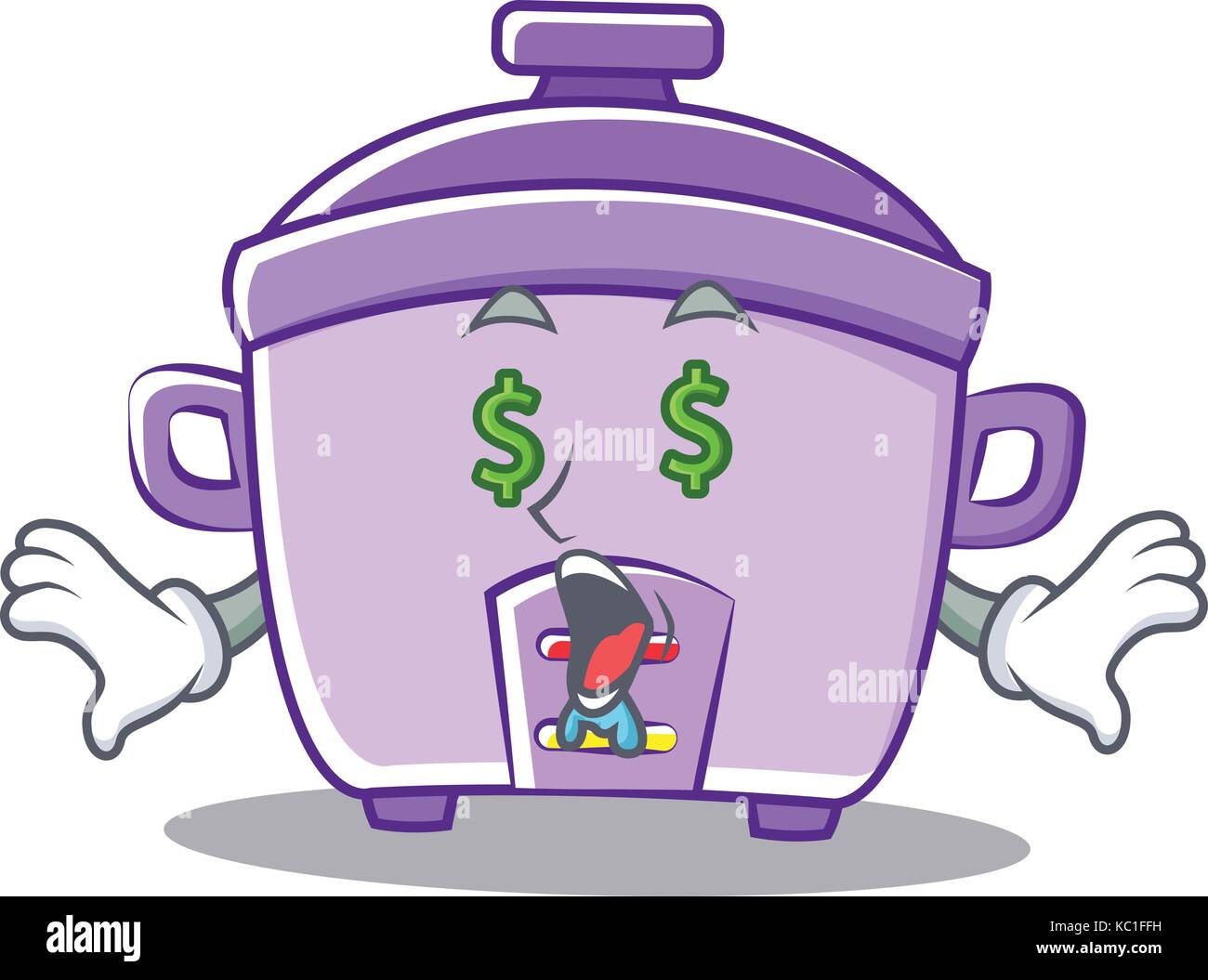 Money eye rice cooker character cartoon Stock Vector Image & Art Alamy