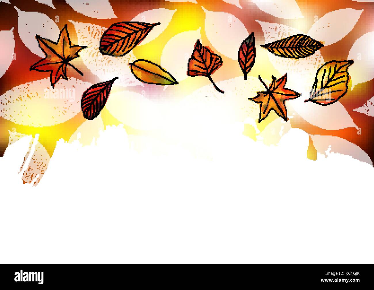 Vector autumn background with leaves and copy space Stock Vector Image ...