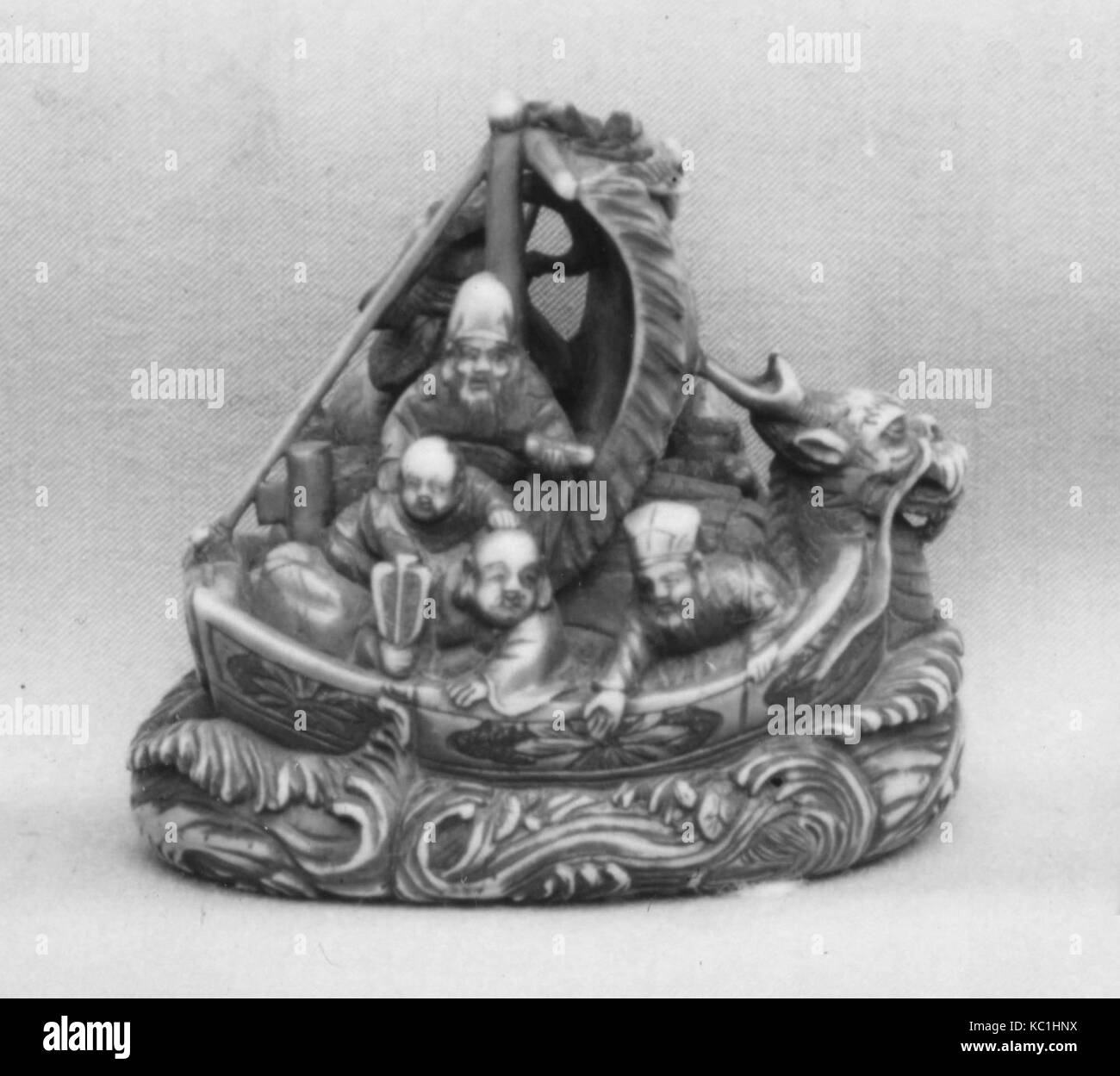 Netsuke of Boat with the Seven Gods of Good Fortune, Masahiro, late 18th century Stock Photo Alamy