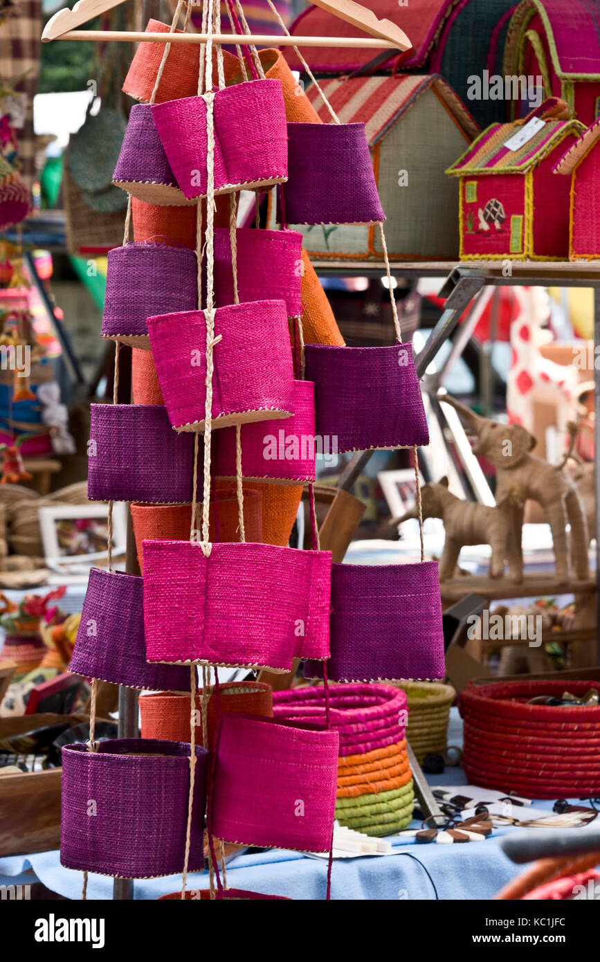 multi coloured baskets for sale Stock Photo Alamy