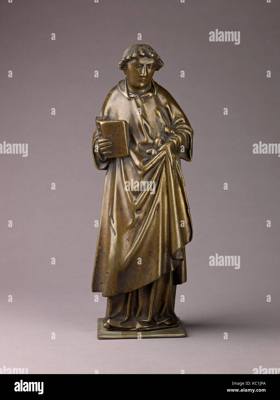 Saint Stephen, third quarter fifteenth century, Netherlandish, Tournai, Brass (copper alloy with a high percentage of, H. 31.2 Stock Photo