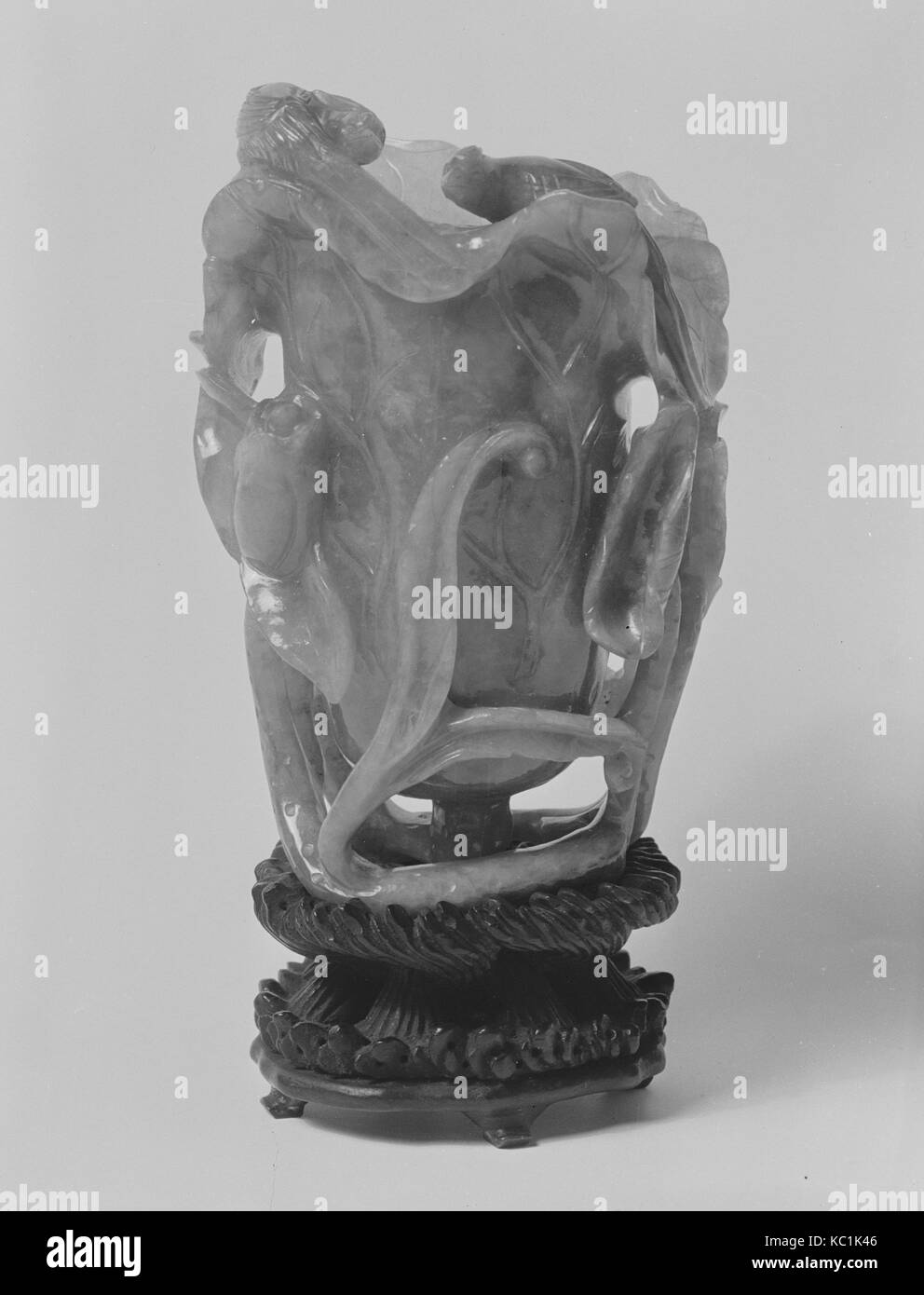 Vase, 18th century, China, Jade, H. 4 1/2 in. (11.4 cm), Jade Stock Photo