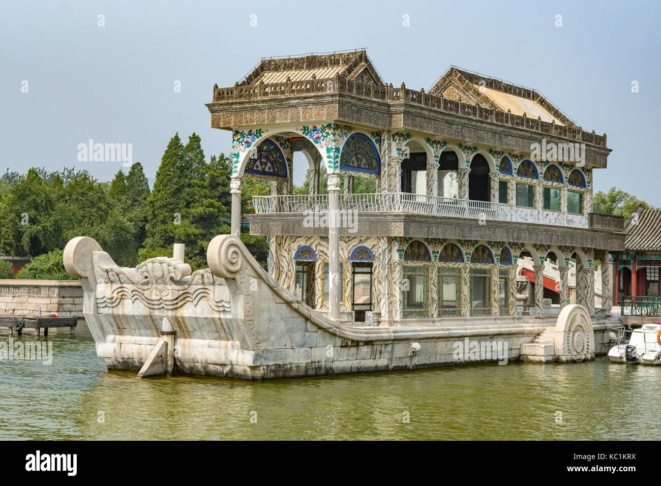 Marble Boat, Summer Palace, Beijing, China Stock Photo