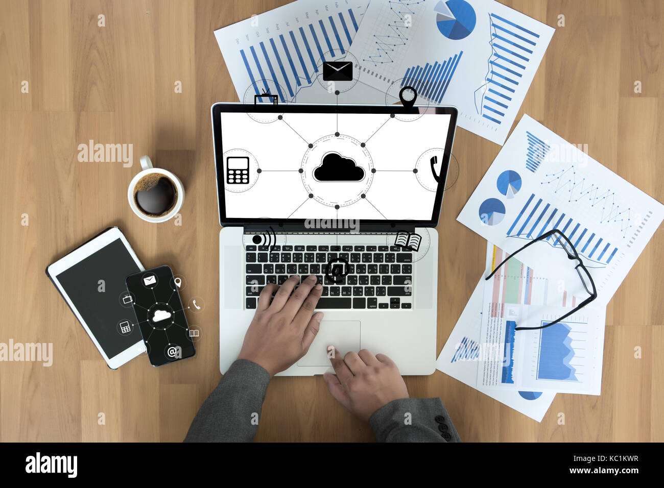 Cloud Computing diagram Network Data Storage Technology Service Stock ...