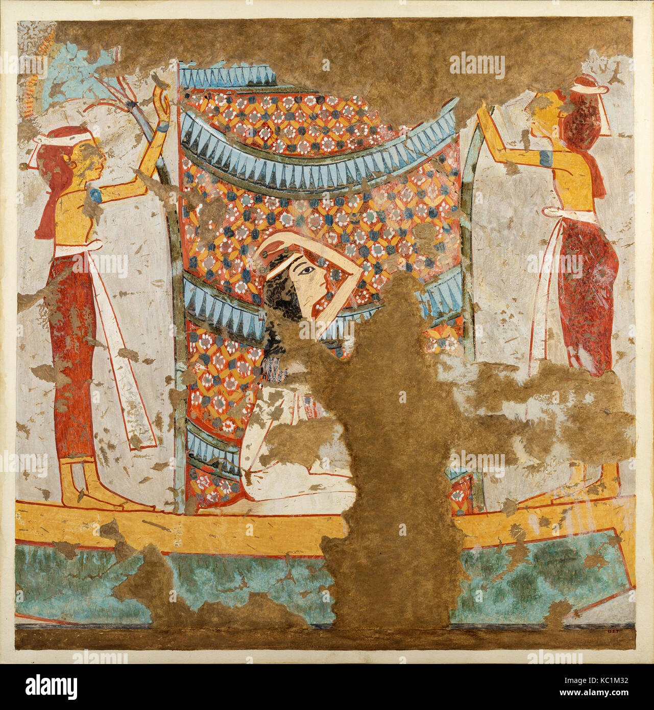 Funeral Boat, Tomb of Haremhab, Norman de Garis Davies, ca. 1295–1070 BC Stock Photo