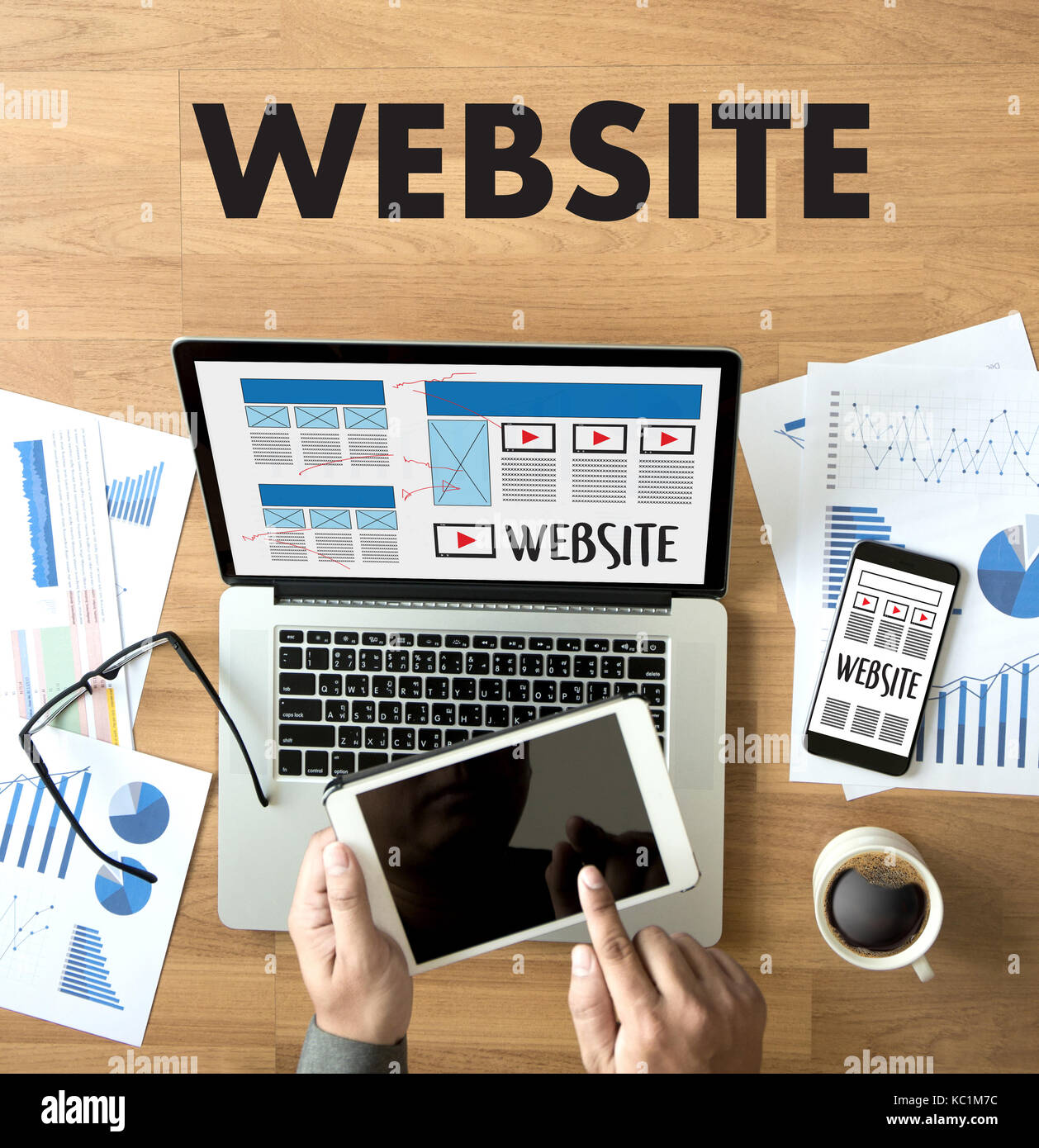 Website designer working layout sketch drawing Software Media WWW and ...