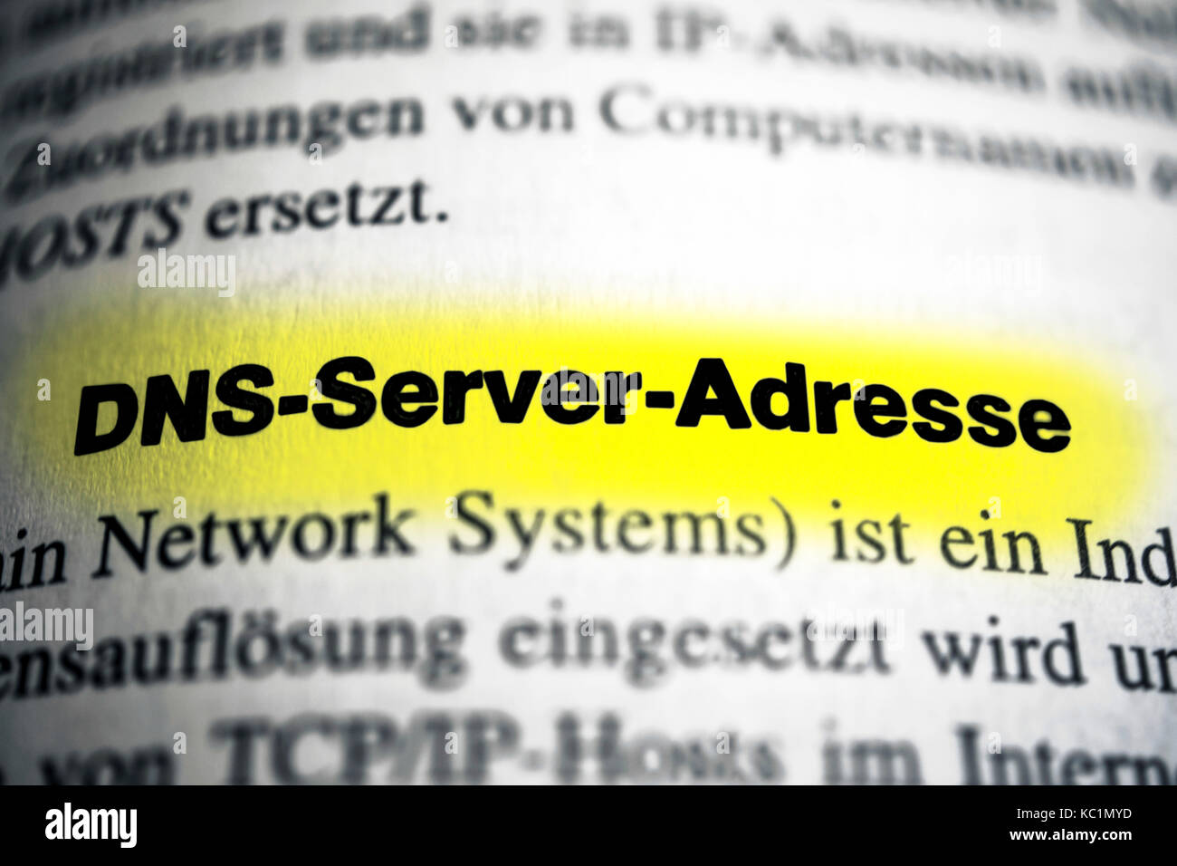 DNS Server Address Stock Photo