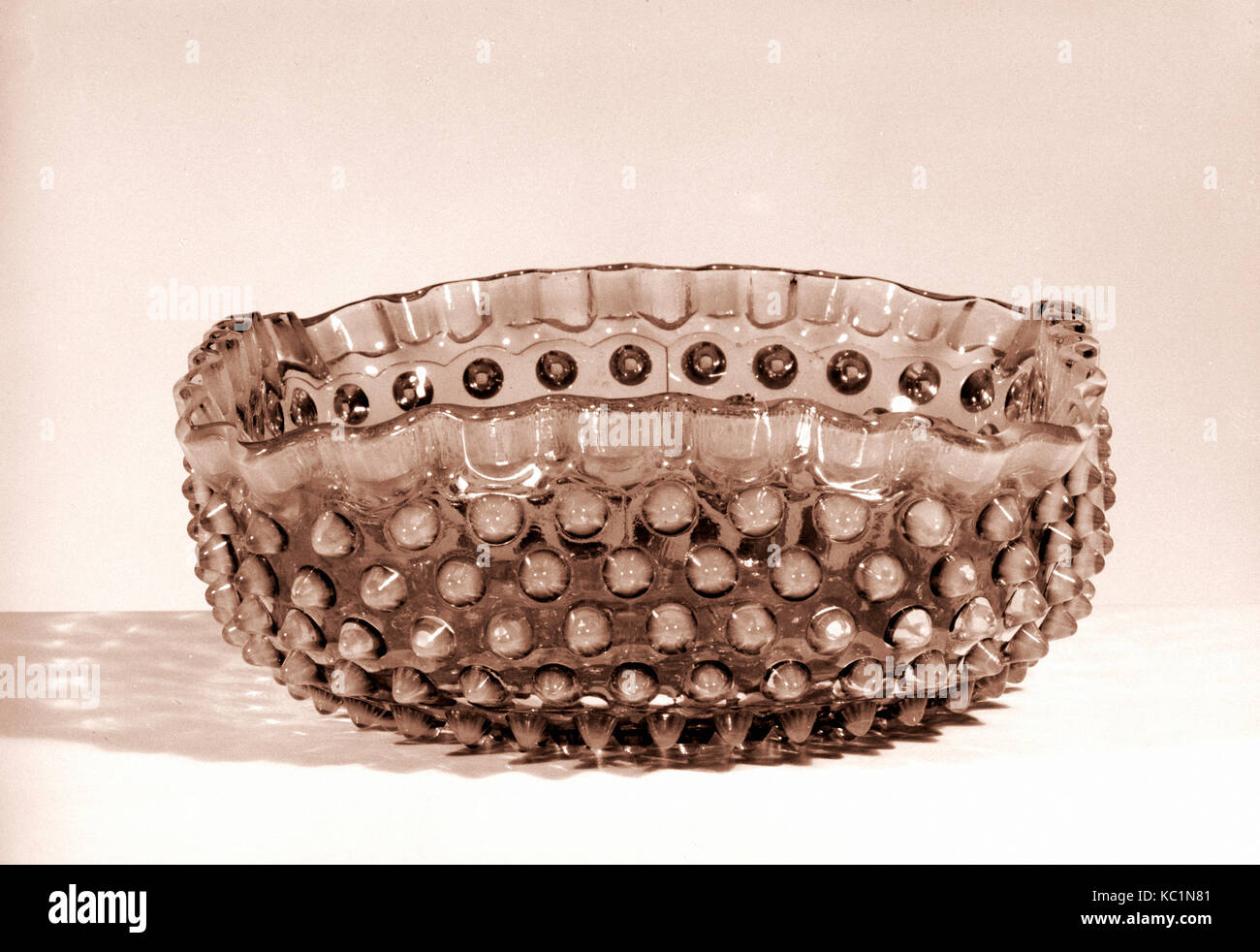 Hobnail Fruit Bowl, Probably Hobbs, Brockunier and Company, after 1886 Stock Photo