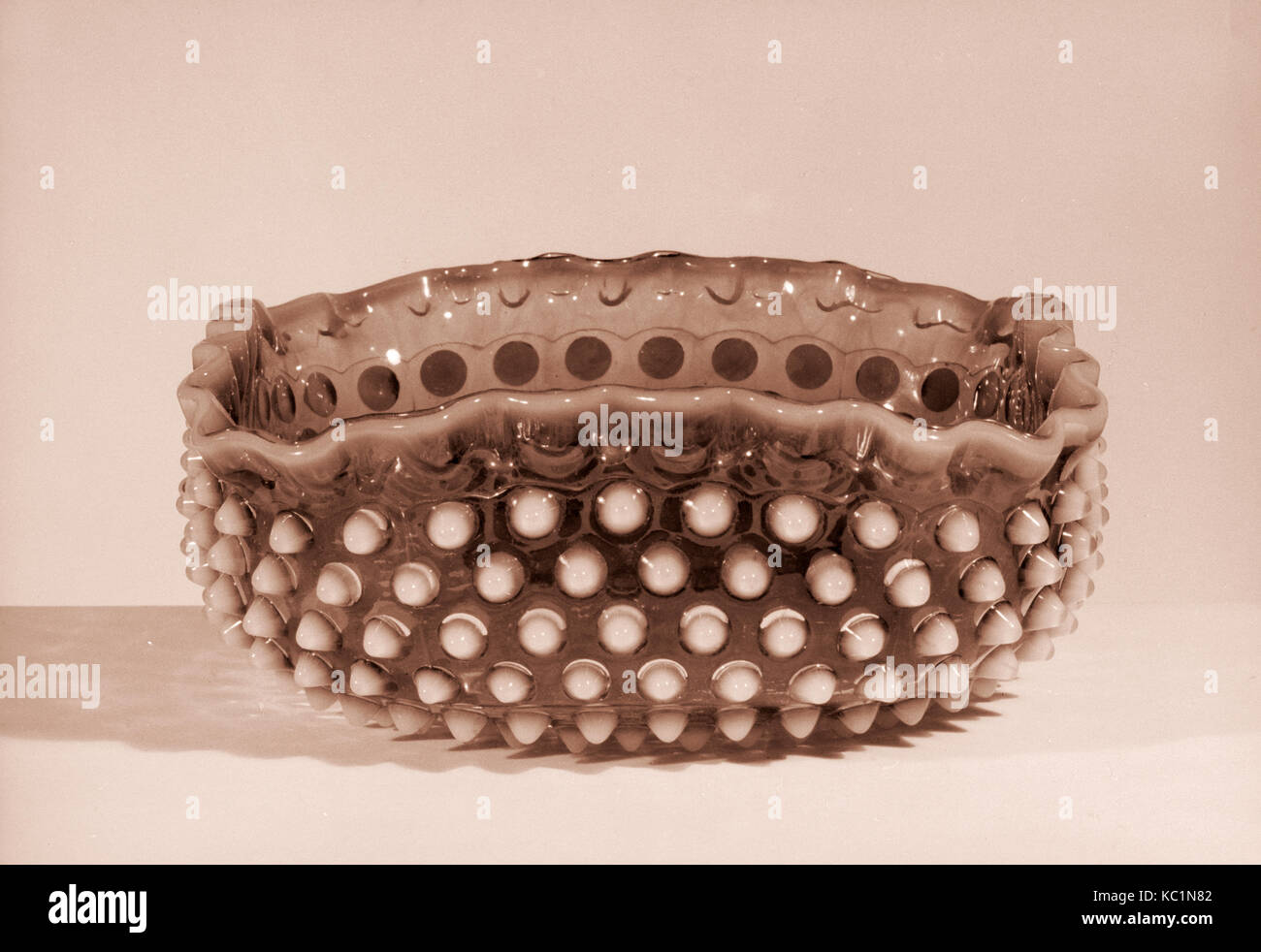 Hobnail Fruit Bowl, Probably Hobbs, Brockunier and Company, after 1886 Stock Photo