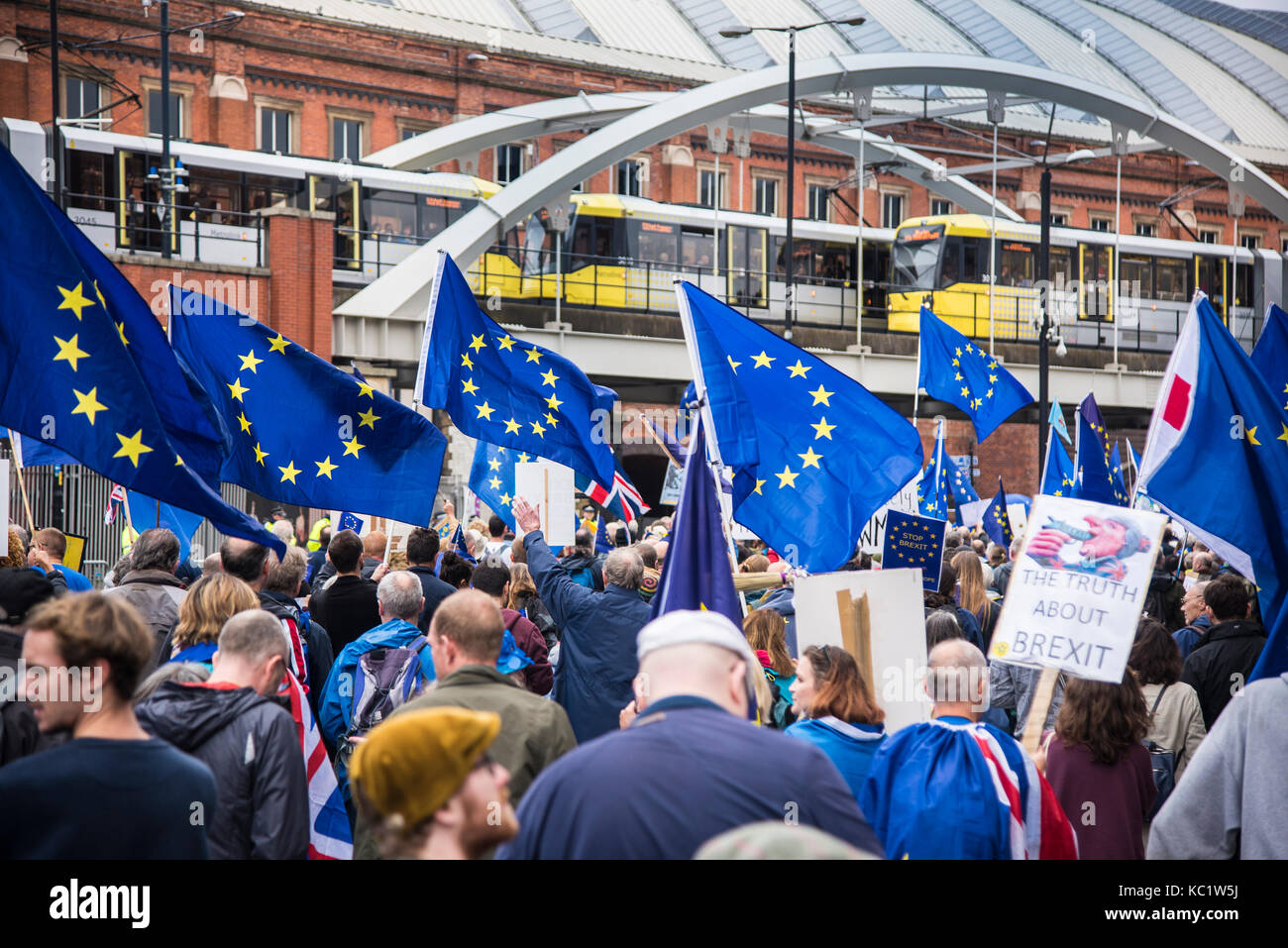 StopBrexit March / Anti-Brexit March1st October 2017 Manchester during Conservative Party Conference Stock Photo