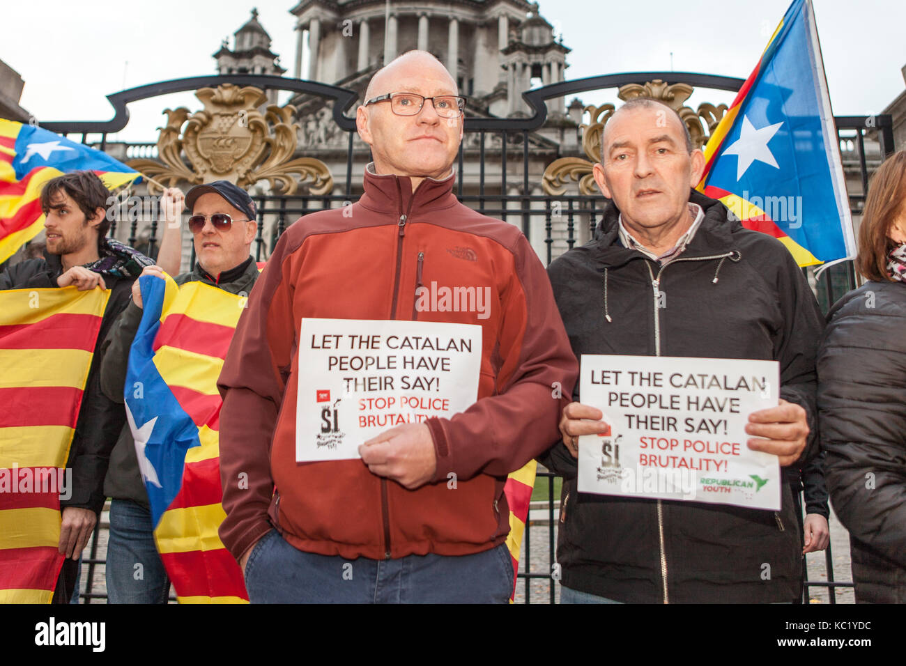 City Hall, Belfast 1st October 2017. There was a large turnout outside