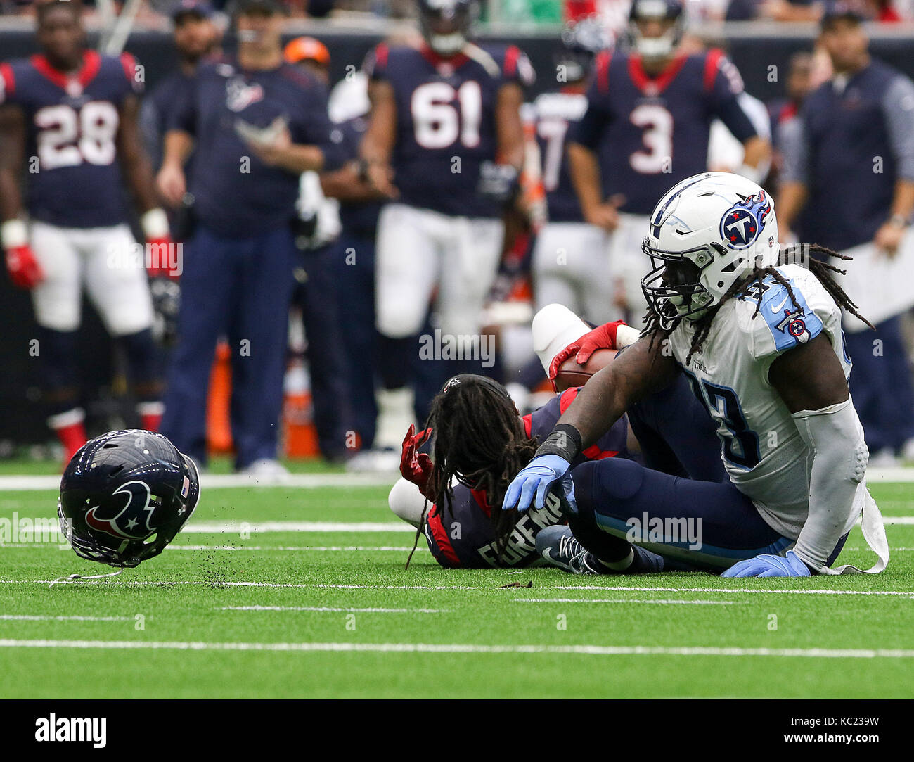 Syndication: The Tennessean Tennessee Titans running back D onta Foreman  (7) evades Houston Texans