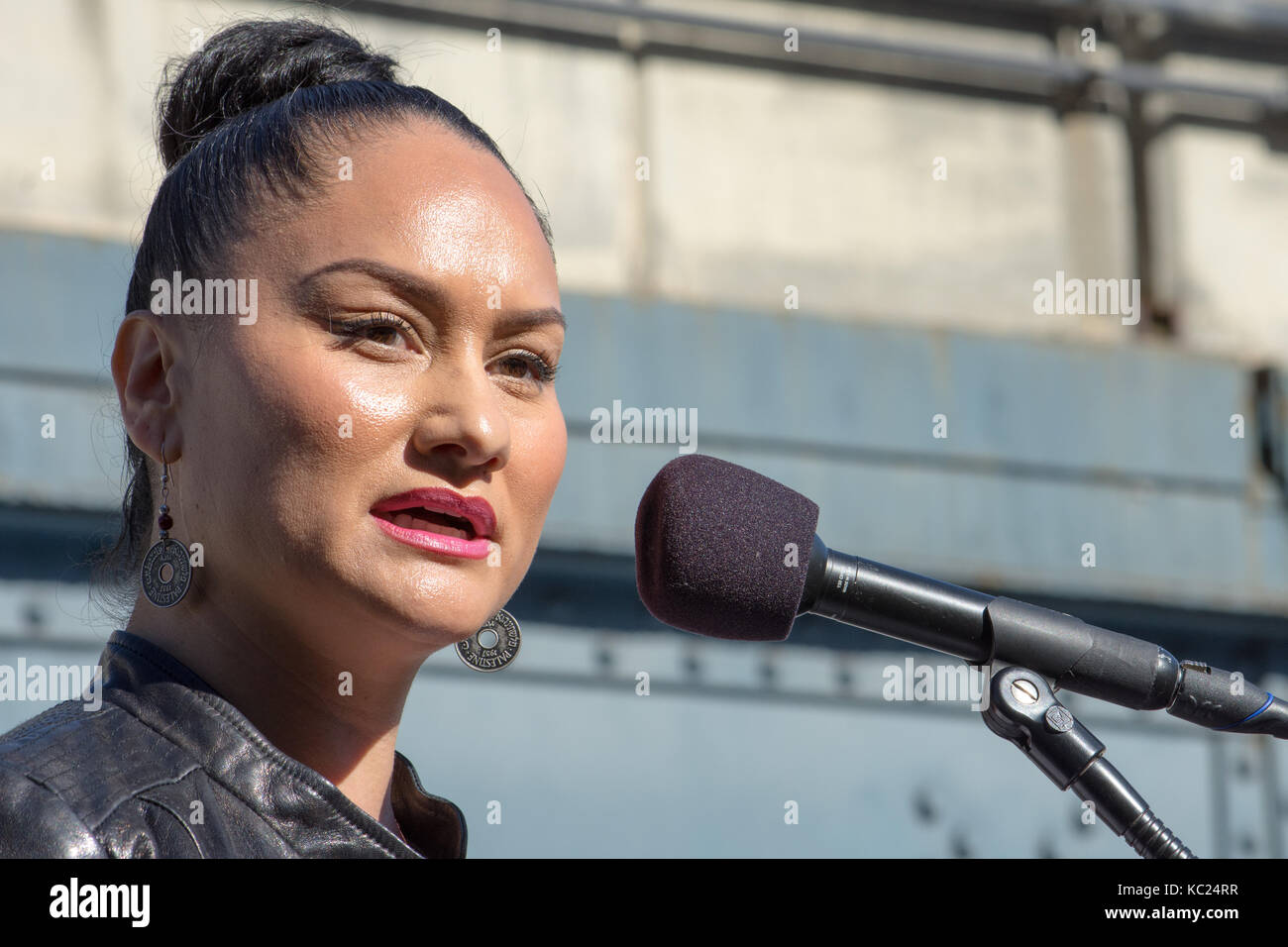New York, USA. 01st Oct, 2017. Social justice activist Carmen Perez, an