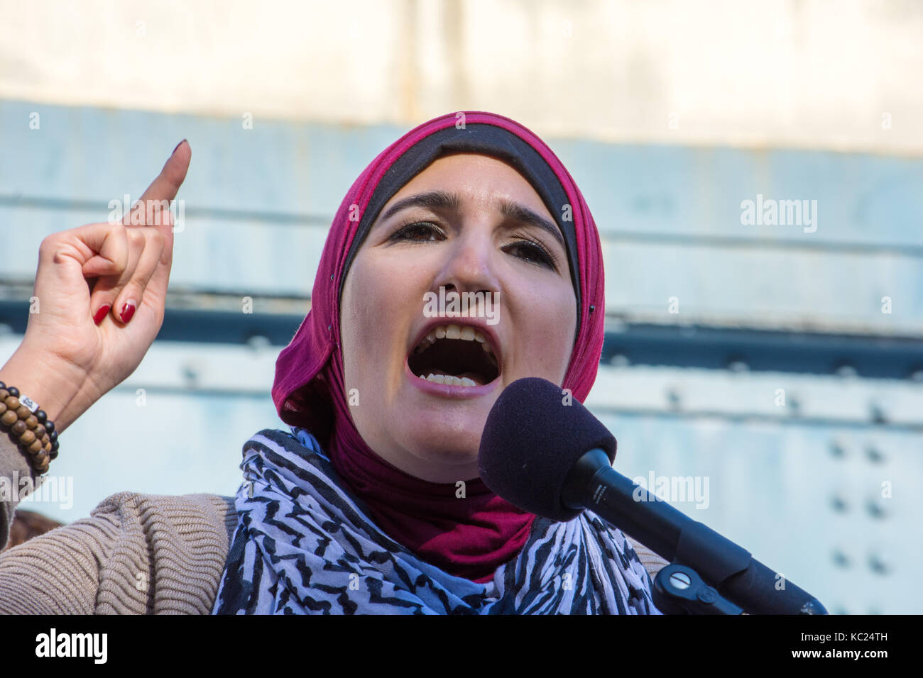 New York, USA. 01st Oct, 2017. Social Justice Activist Linda Sarsour ...