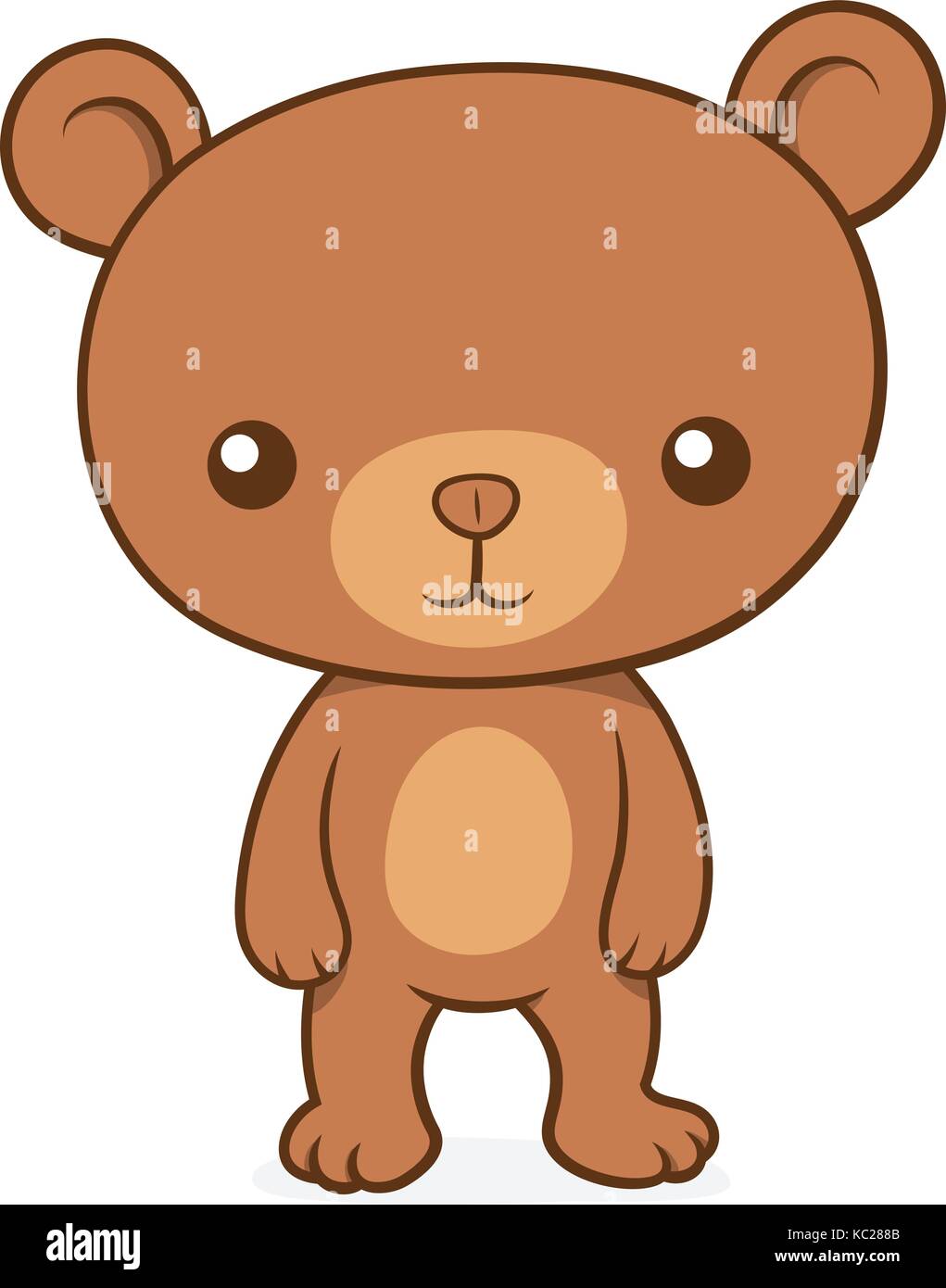 Brown cute cartoon teddy bear - vector illustration Stock Vector Image &  Art - Alamy