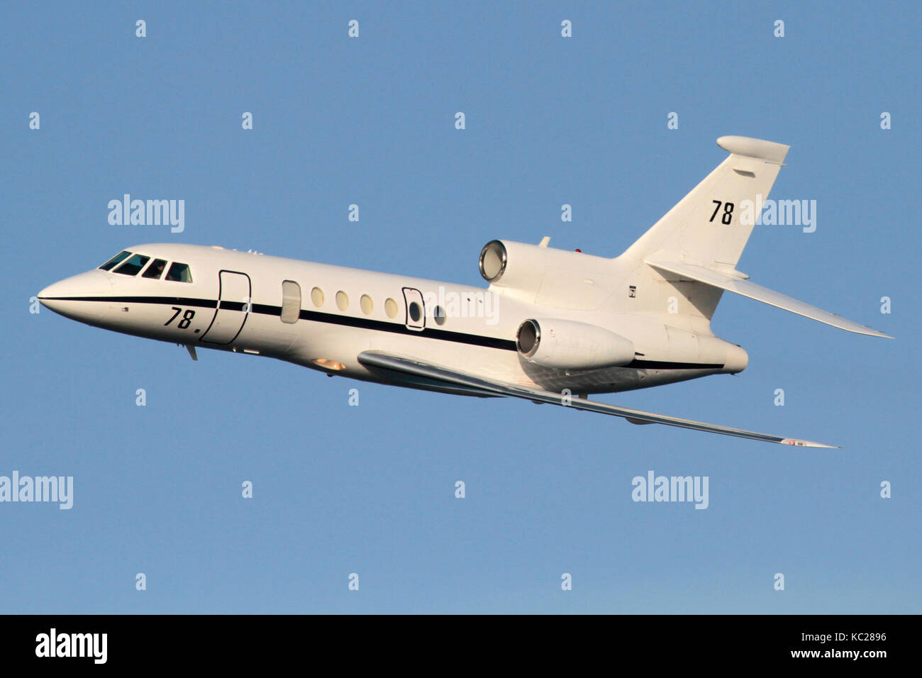 Dassault Falcon 50M maritime patrol jet plane of the French Navy in flight Stock Photo