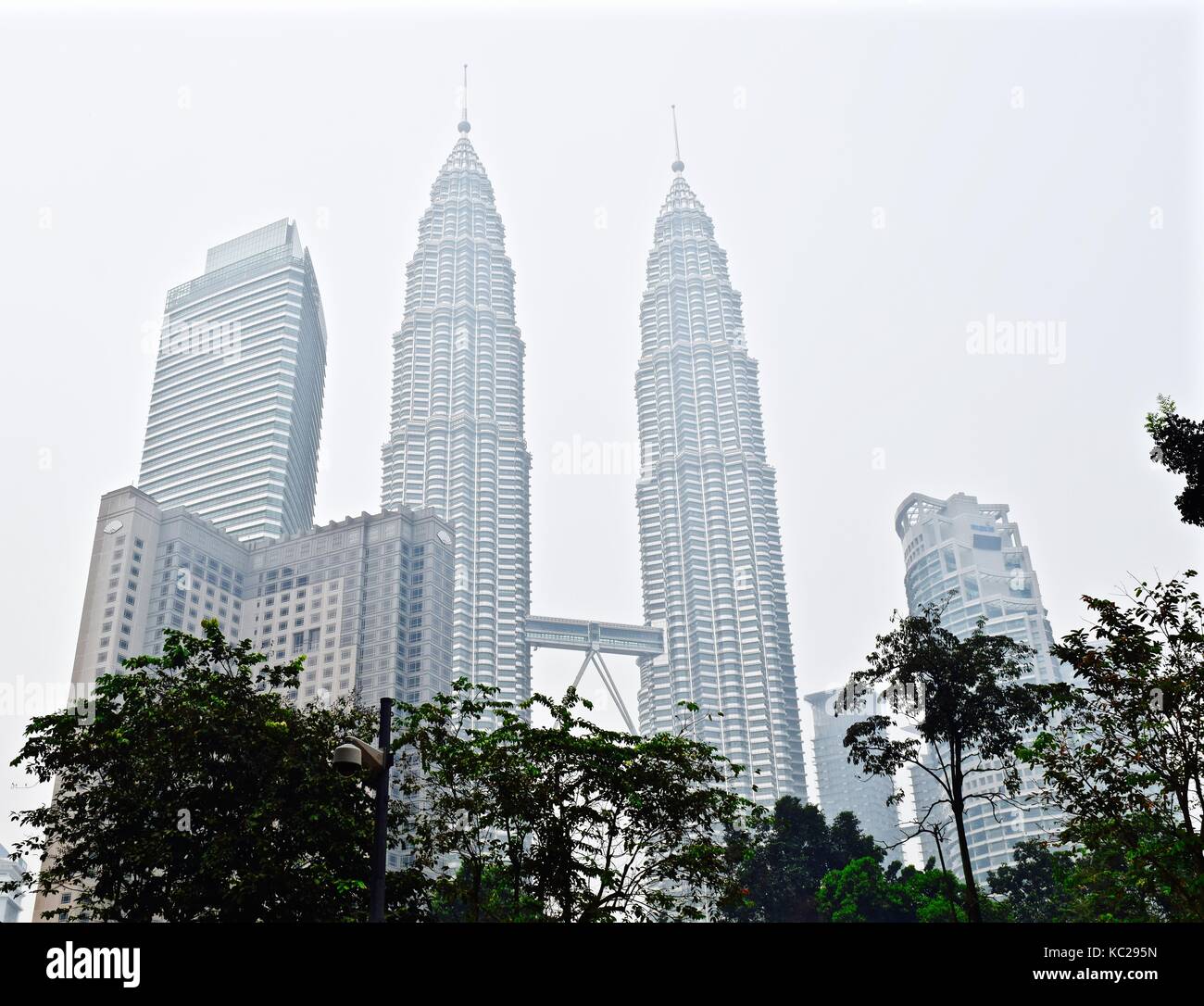 The Petronas Twin Towers twin skyscrapers in Kuala Lumpur,  Malaysia Stock Photo