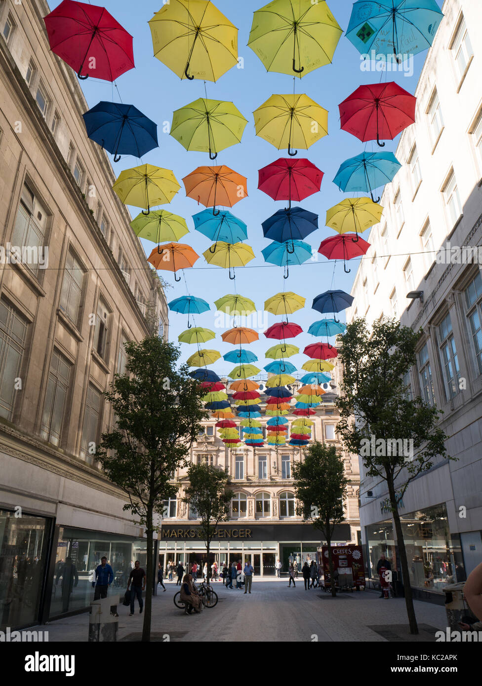 Umbrella Project art installation, Liverpool Stock Photo