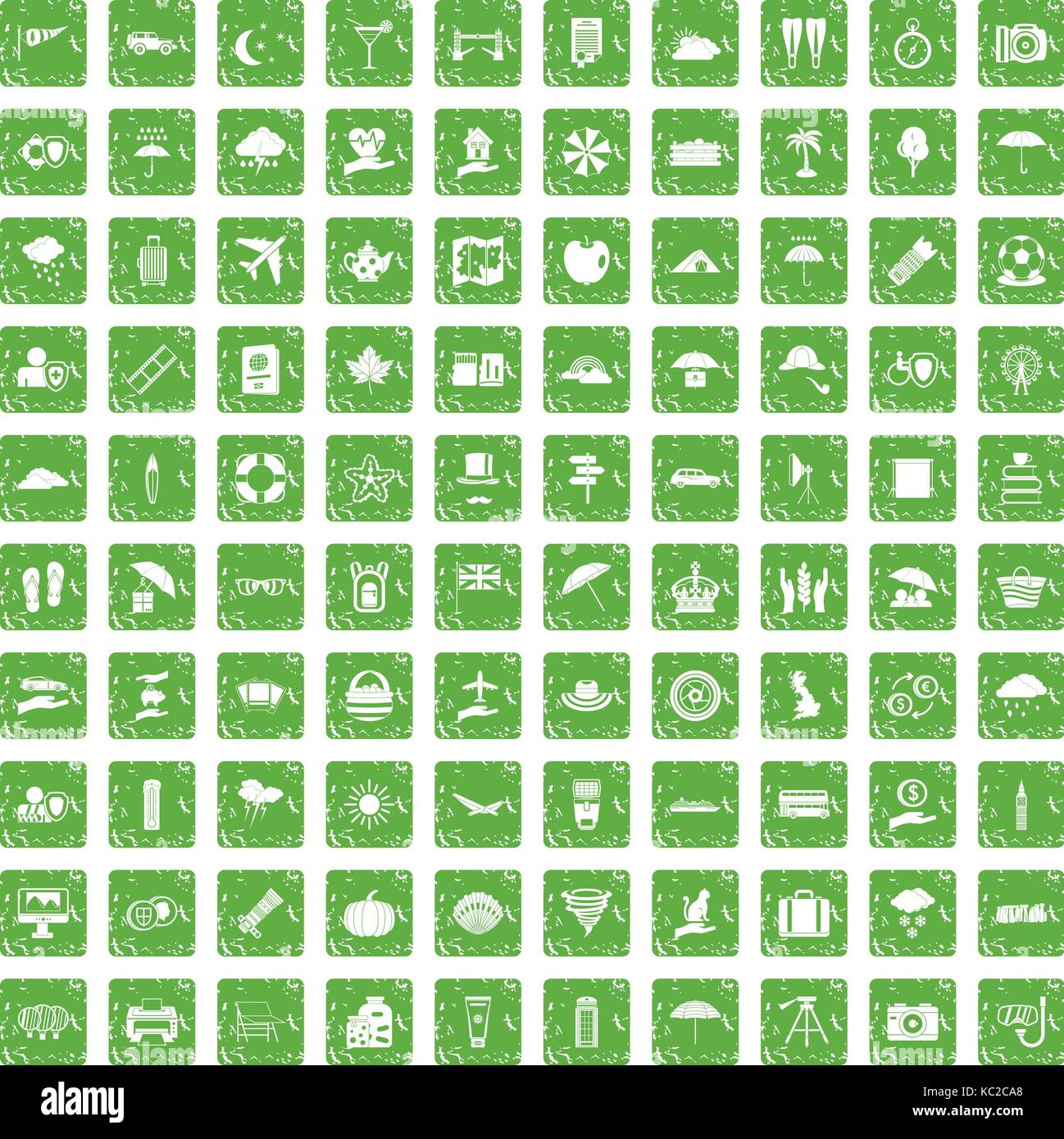 100 umbrella icons set grunge green Stock Vector Image & Art - Alamy