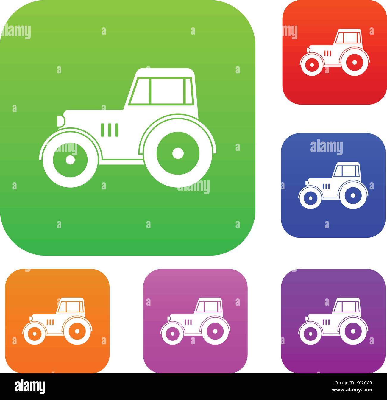 Tractor set color collection Stock Vector Image & Art - Alamy