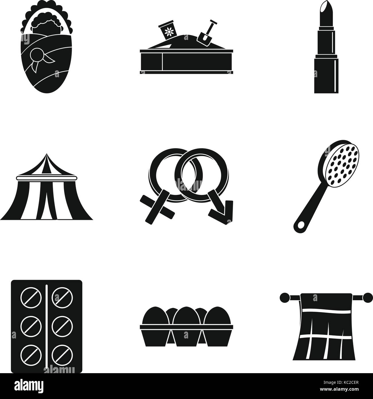 Healthy sleep icons set, simple style Stock Vector Image & Art - Alamy