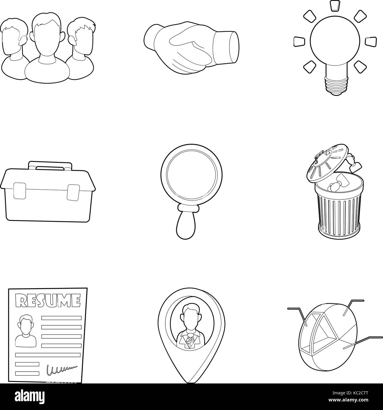 Command icons set, outline style Stock Vector Image & Art - Alamy