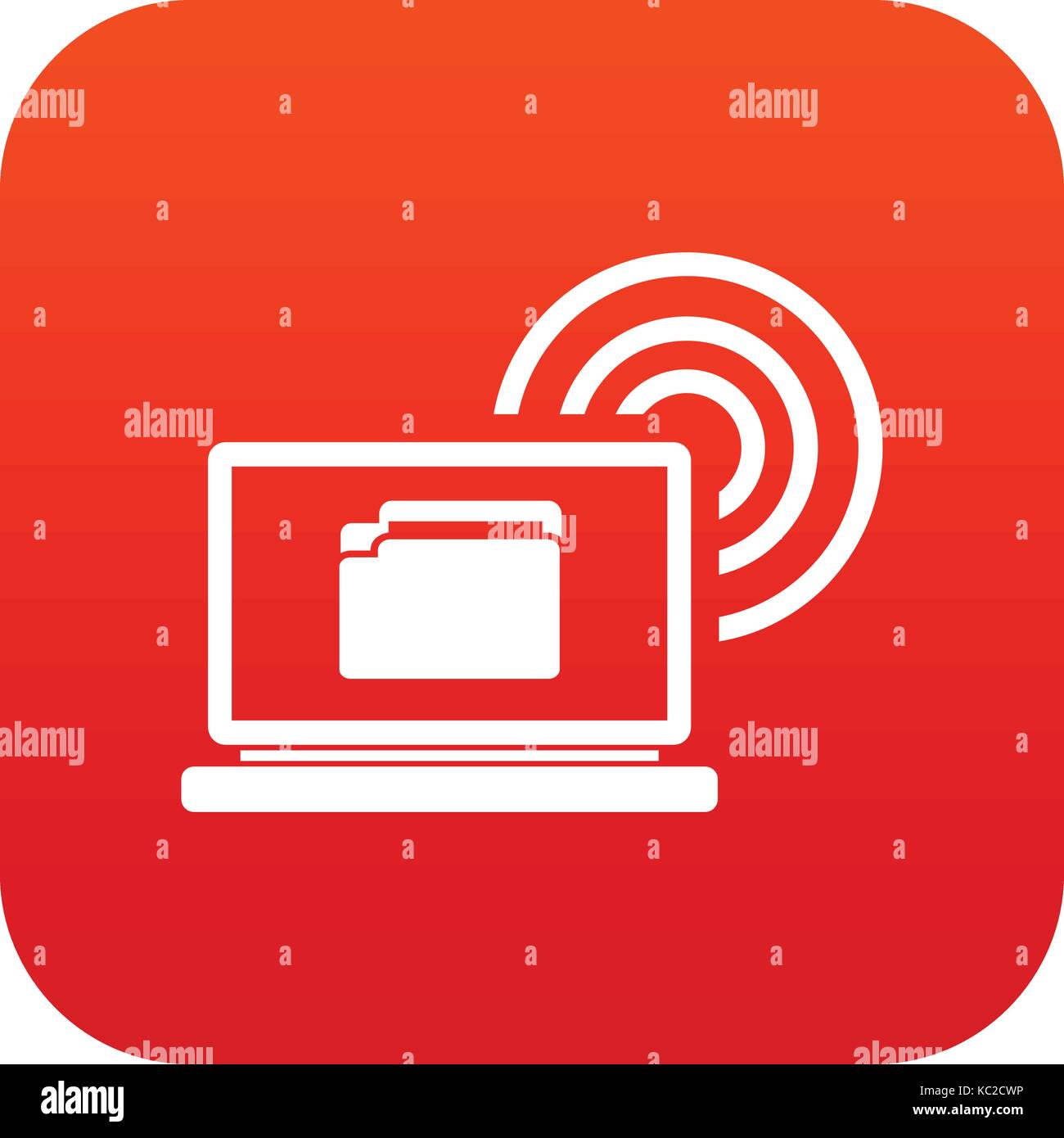 Laptop and and wireless icon digital red Stock Vector Image & Art - Alamy