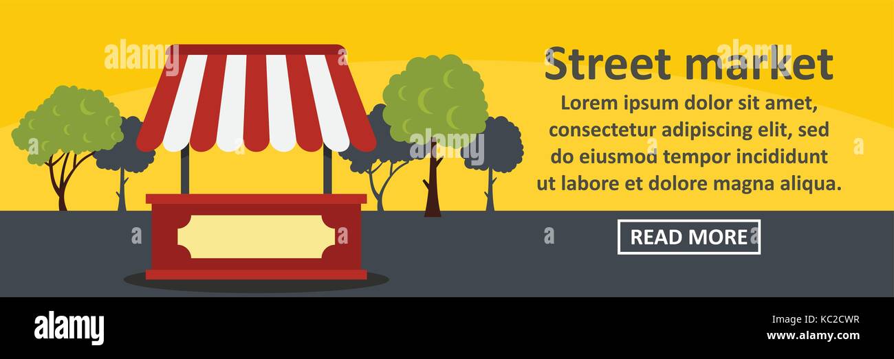 Street market banner horizontal concept Stock Vector Image &amp; Art - Alamy