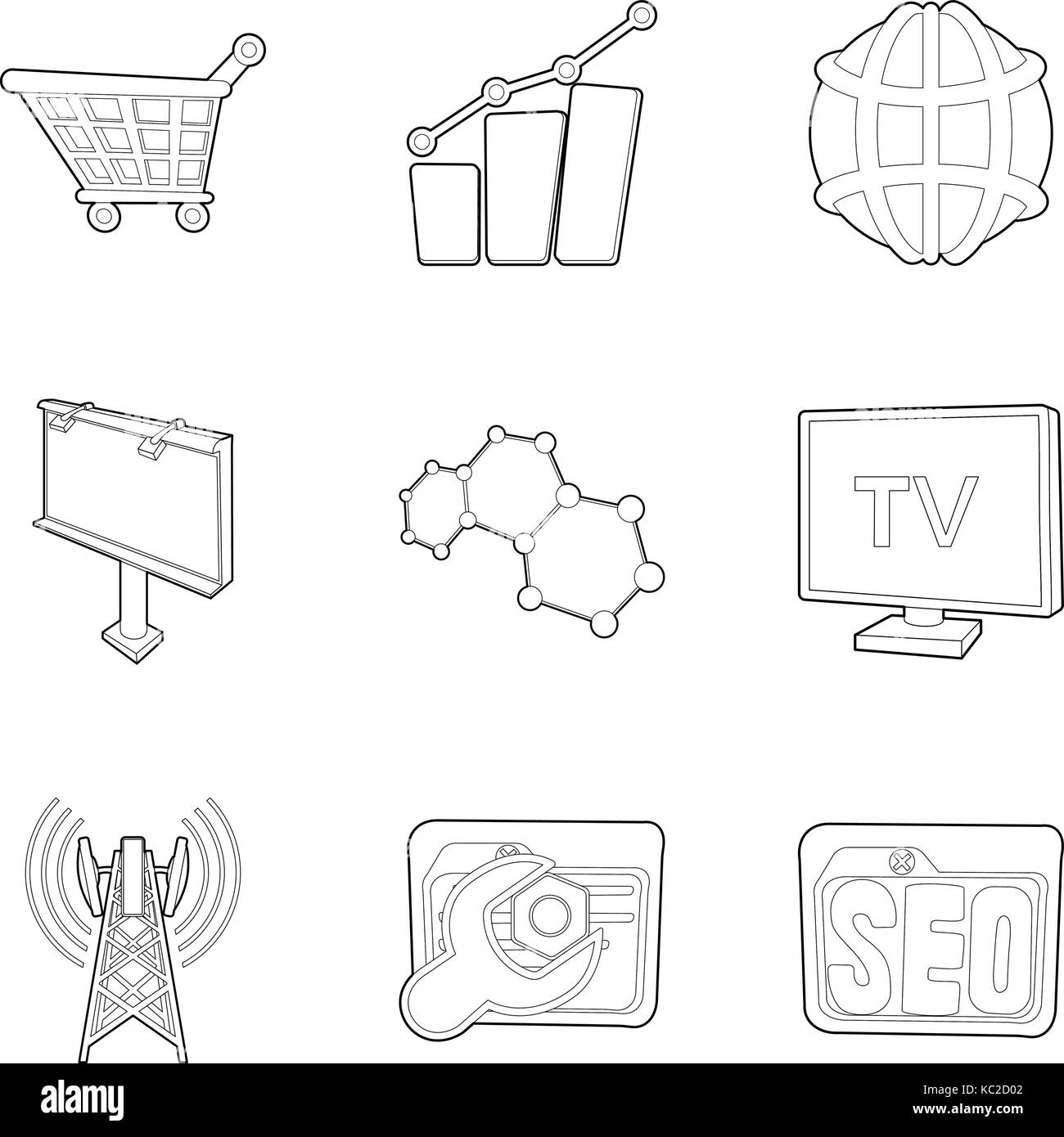 Business studio icons set, outline style Stock Vector Image & Art - Alamy