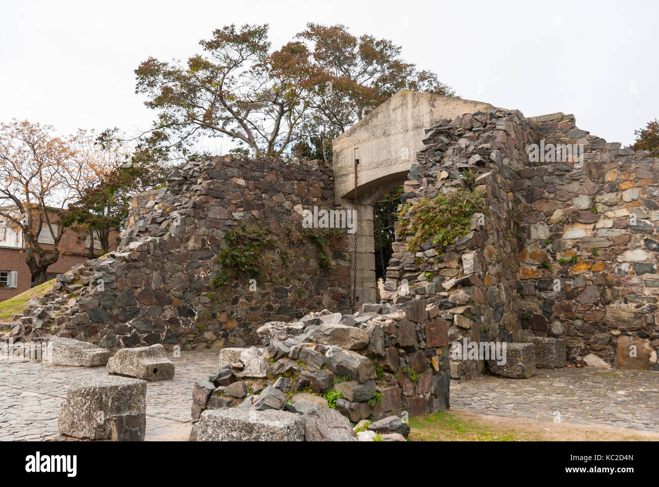 Ruins at Historical Neighborhood (Barrio histórico) in Colonia del Sacramento, Uruguay, South America Stock Photo