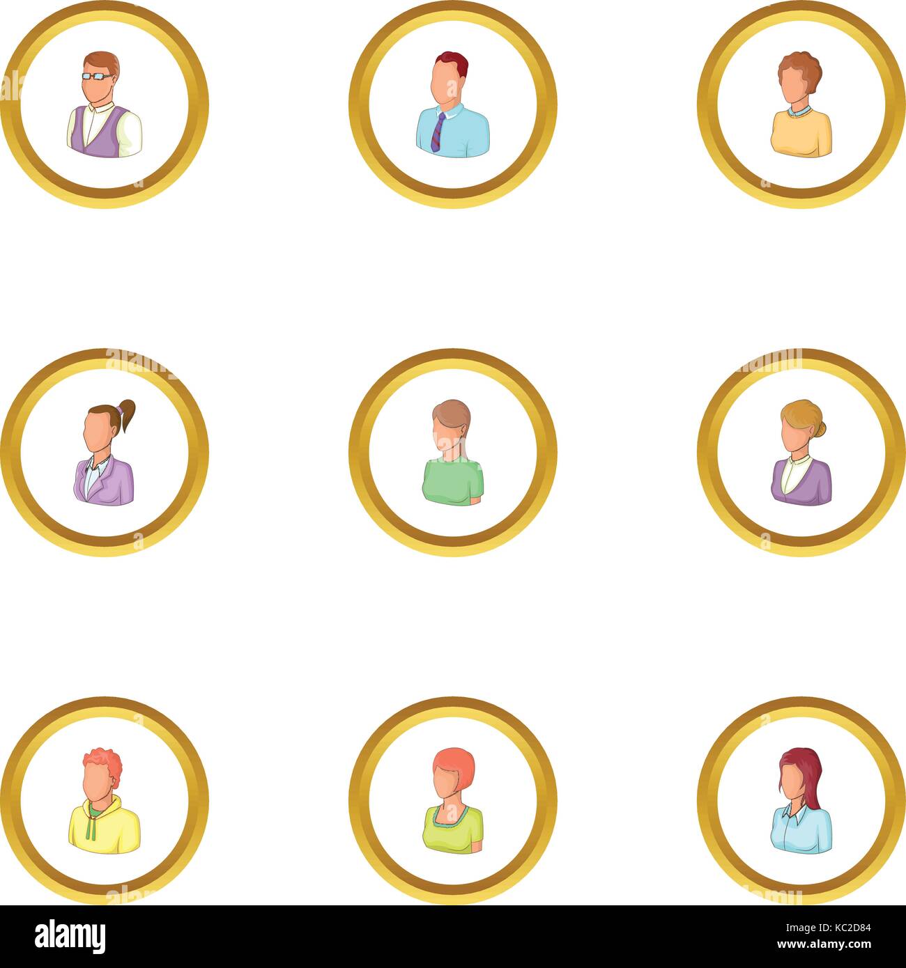 Portrait icons set, cartoon style Stock Vector Image & Art - Alamy