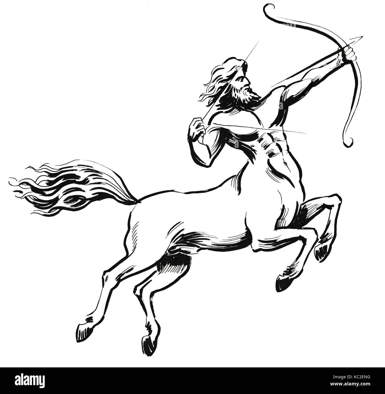 Centaur with a bow Stock Photo