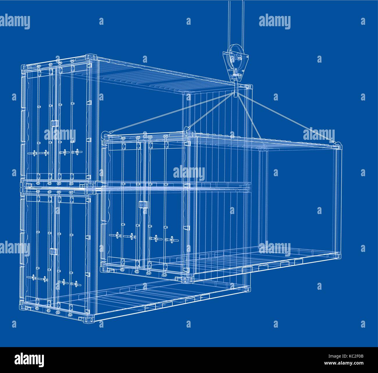 Container Frame Model Cargo container. Wire-frame style Stock Vector Image & Art - Alamy
