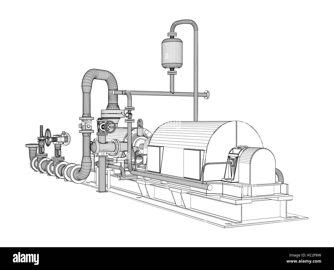Wire-frame industrial pump Stock Vector Image & Art - Alamy