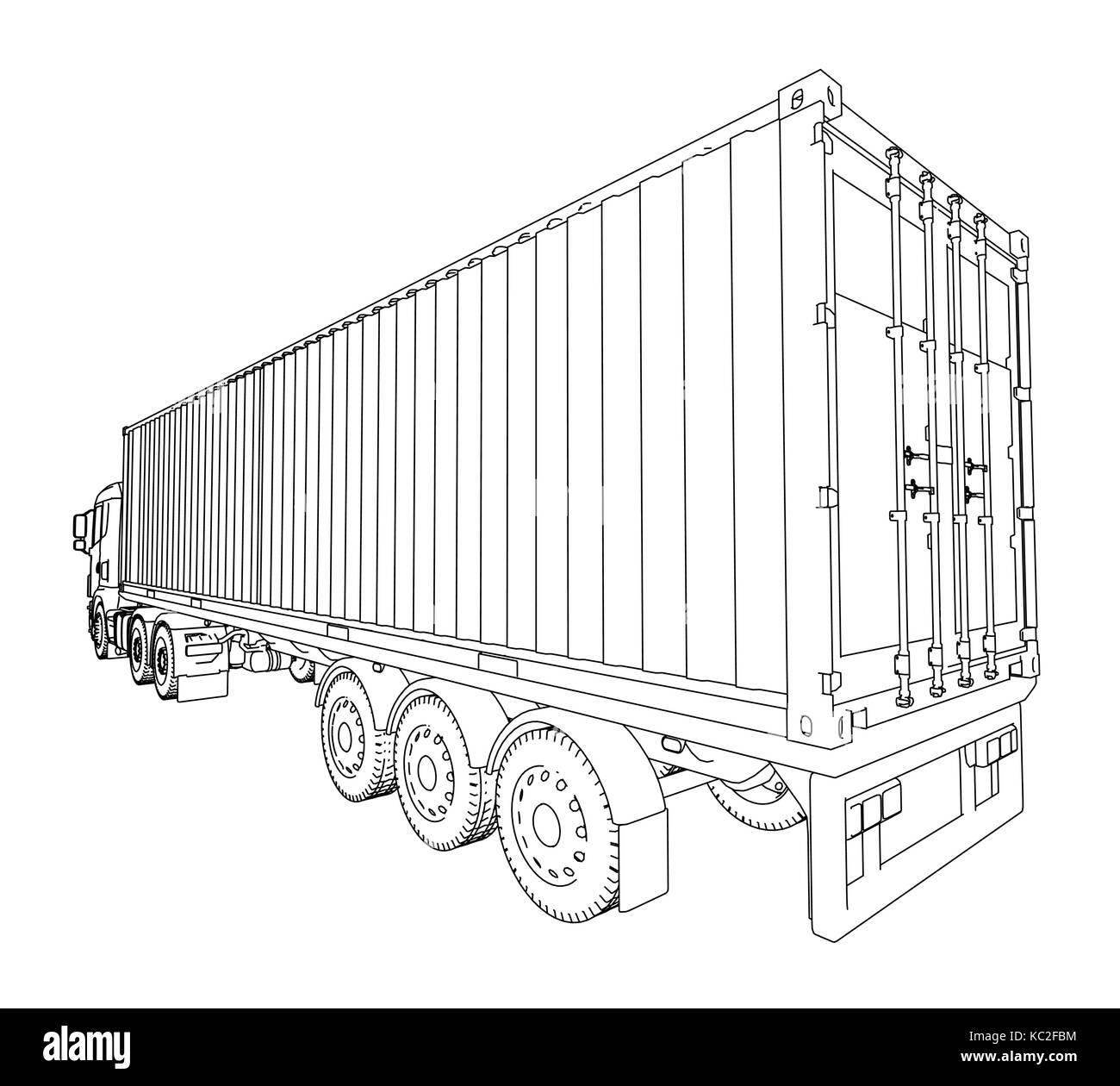 Logistic by Container truck Stock Vector