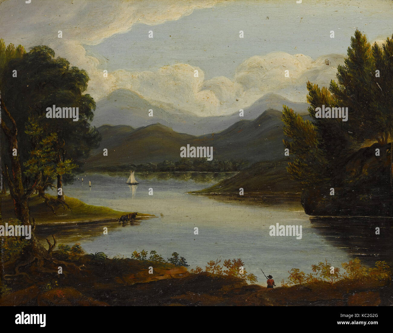 Hudson River Scene, French or American Artist, 1830–50 Stock Photo