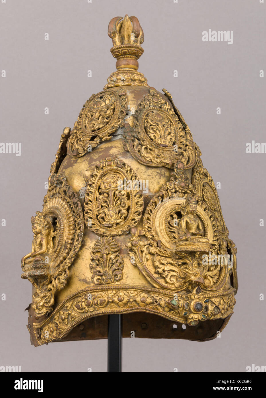 Vajracarya priest's crown, late 17th or early 18th century Stock Photo