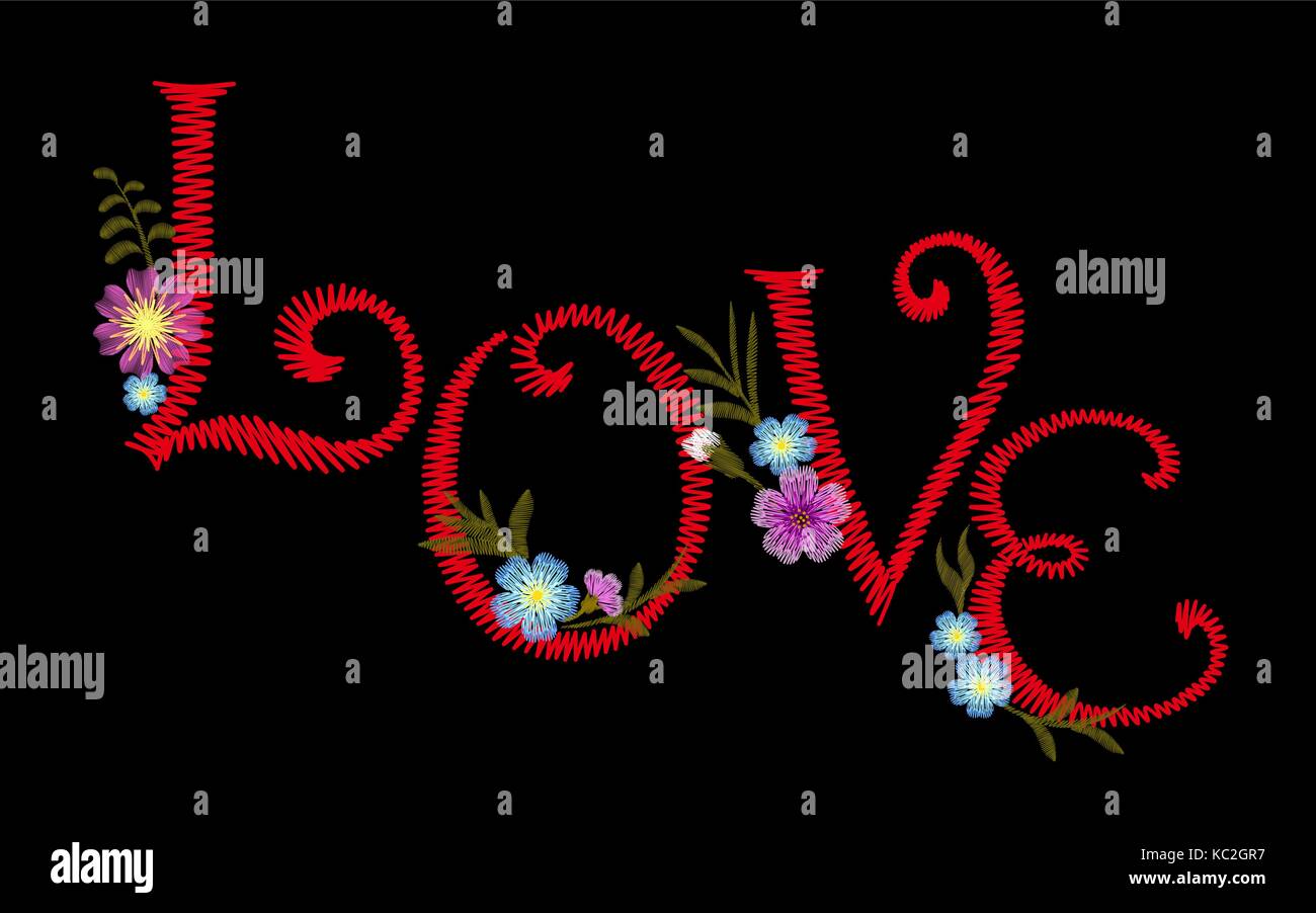 Embroidered word Stock Vector Images Alamy