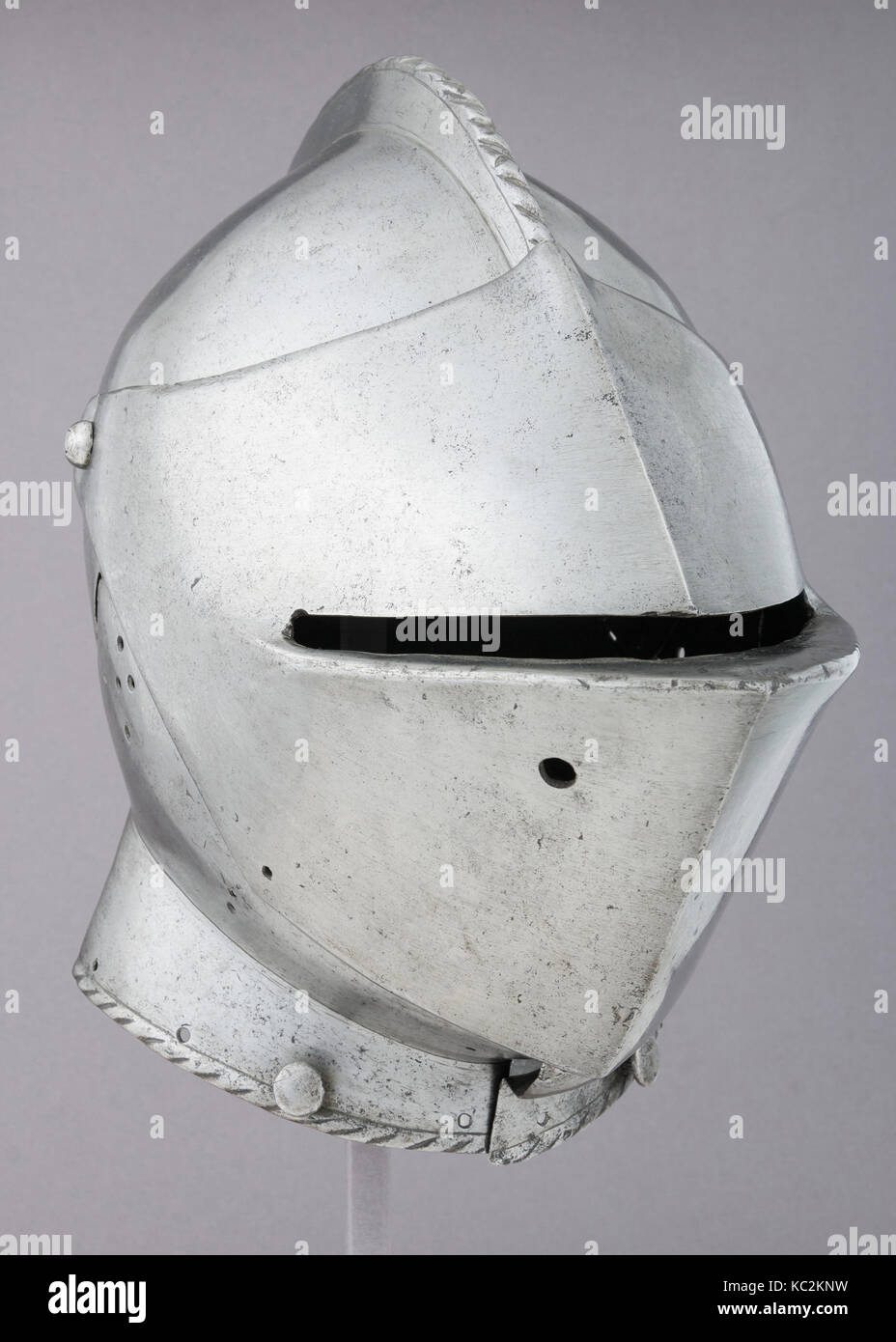 Armet, first half 16th century, French, Steel, H. 12 1/2 in. (31.8 cm); W. 7 3/4 in. (19.7 cm); D. 13 3/4 in. (34.9 cm); Wt. 6 Stock Photo