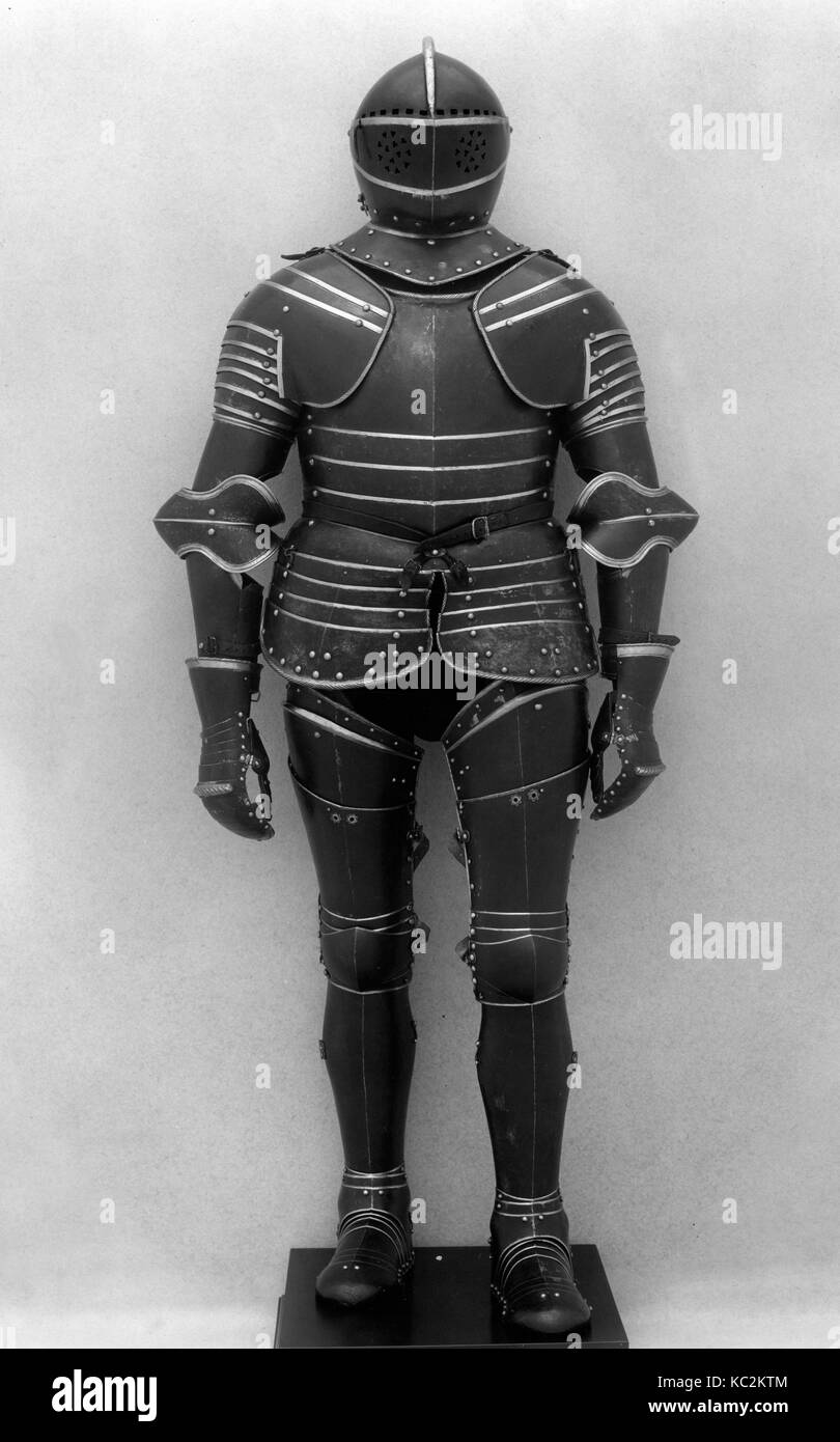 Armor, 16th century and later, German, Steel, brass, leather, Wt