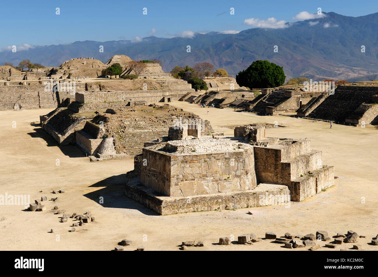 Mayan city ruins in Monte Alban near Oaxaca city, Mexico Stock Photo