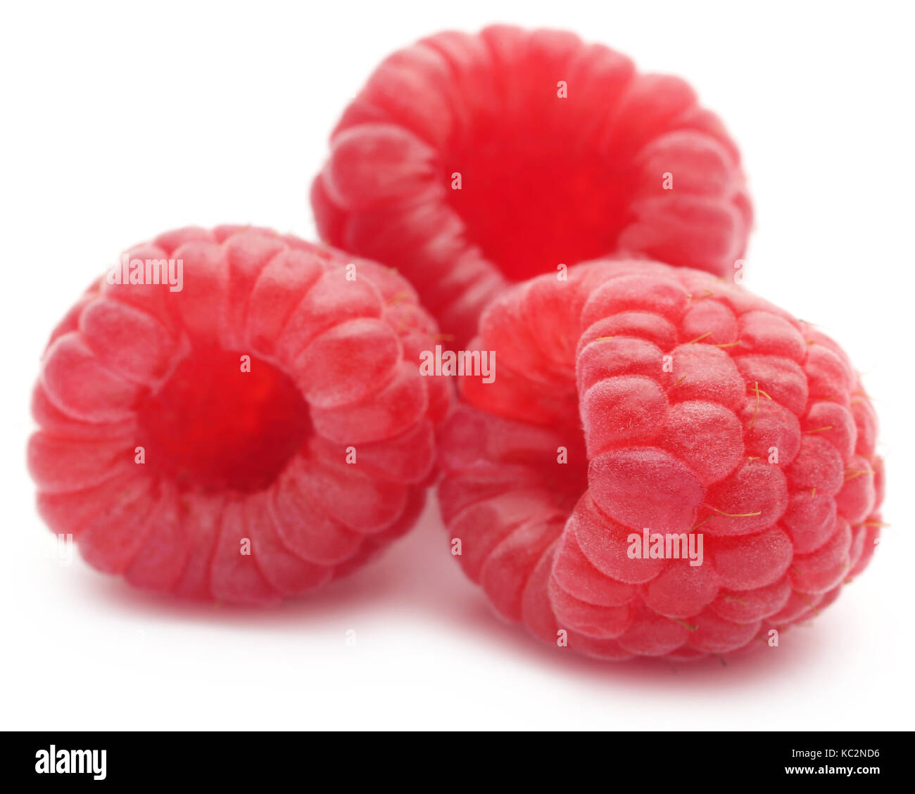 Fresh Raspberry over white background Stock Photo - Alamy