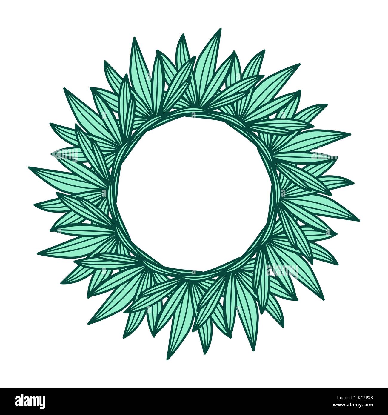 Round copyspace frame with palm leaves Stock Vector Image & Art - Alamy